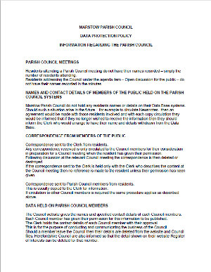 Information Regarding the Parish Council