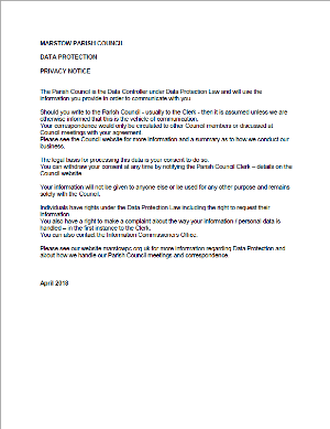 Data Protection Privacy Notice